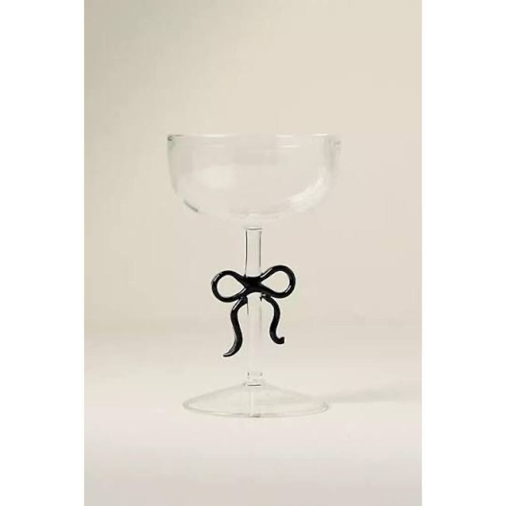 Anthropologie Benedita Bow Coupe Glass Set of 4 Glasses